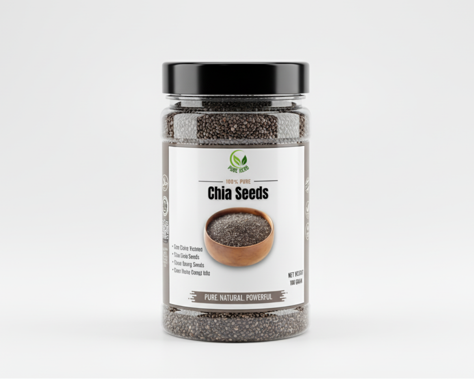 Chia Seeds 200g – 100% Pure & Natural Superfood for Energy, Weight Management & Wellness