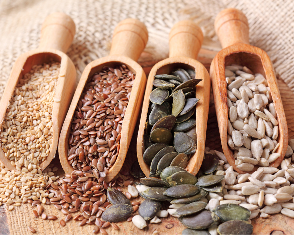 PCOS Seed Cycling Kit – 4 Premium Seeds for Hormonal Balance | Flax, Pumpkin, Sesame & Sunflower Seeds | 150g Each | Natural Seeds for Seed Cycling