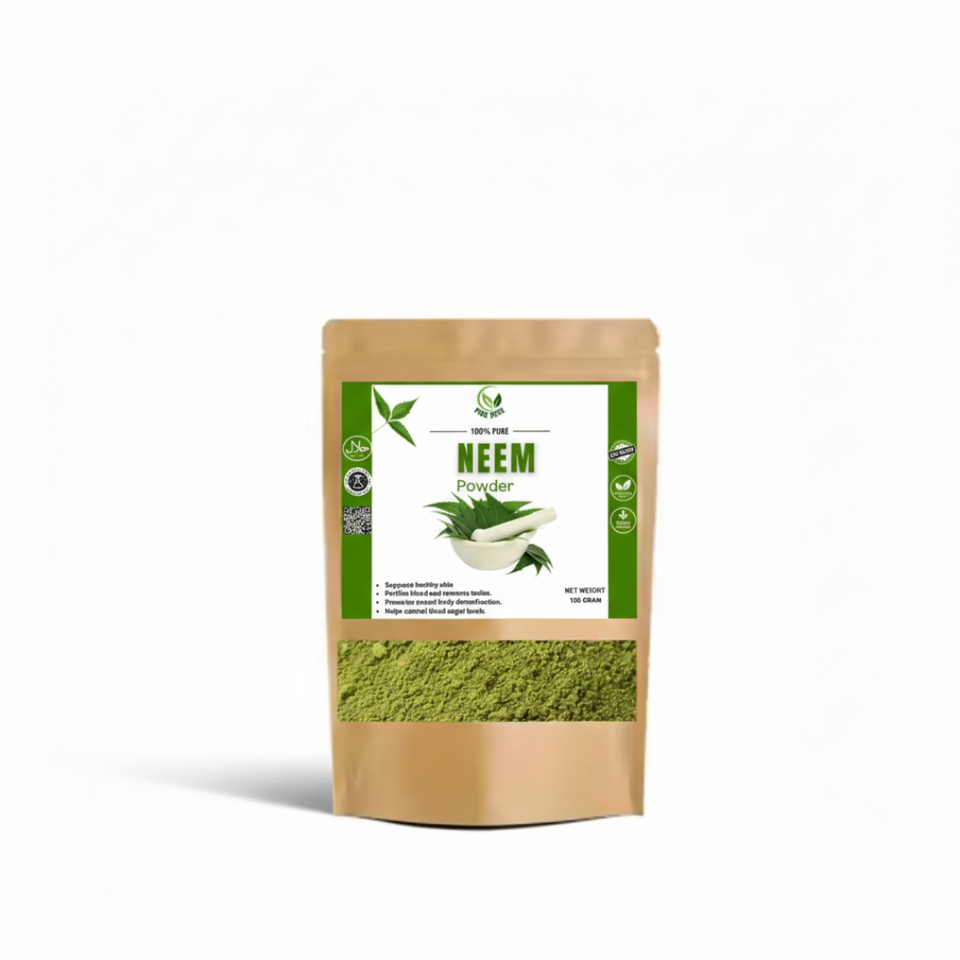 Pure Herbs Neem Powder – 100% Natural Acne Care & Detoxifying Herbal Powder (100g)