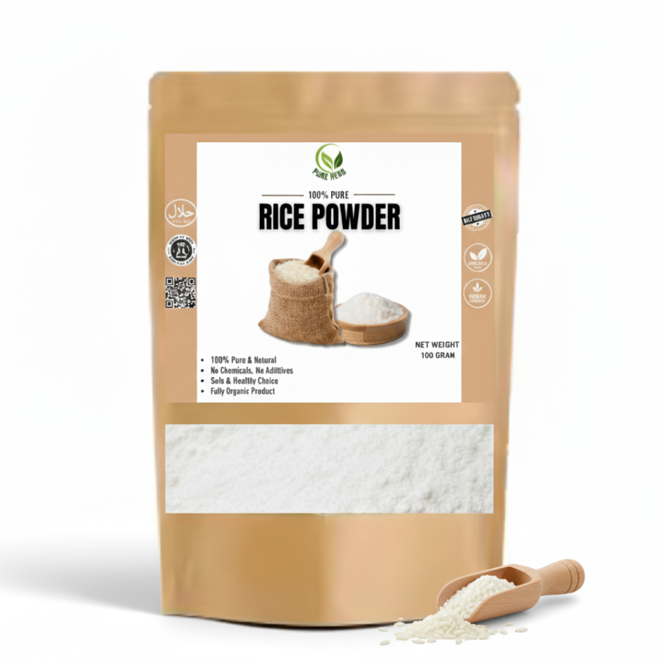 Pure Herbs Rice Powder 100g | Natural Rice Flour for Face & Skin Whitening | Organic Rice Powder for Glowing Skin & Face Pack