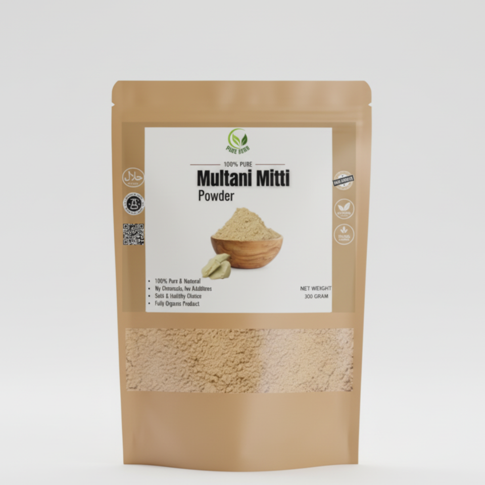 Pure Herbs Multani Mitti Powder – 100% Natural Deep Cleansing & Oil Control Clay (100g)