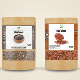 Chia Seeds 100g & Flax Seeds 100g Combo Pack – 100% Natural Superfoods for Energy, Digestion & Weight Management