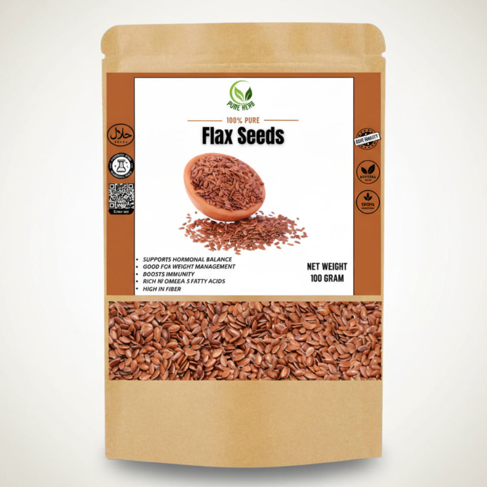 Chia Seeds 100g & Flax Seeds 100g Combo Pack – 100% Natural Superfoods for Energy, Digestion & Weight Management