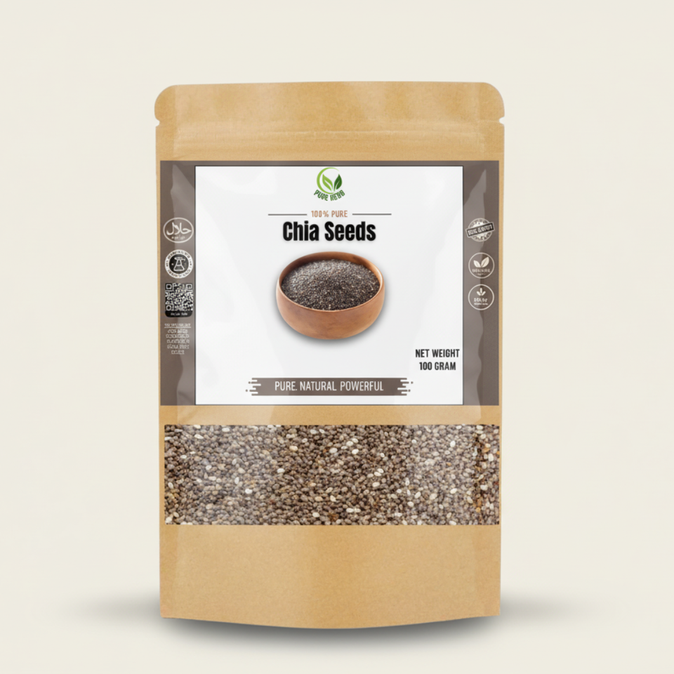 Chia Seeds 100g & Flax Seeds 100g Combo Pack – 100% Natural Superfoods for Energy, Digestion & Weight Management