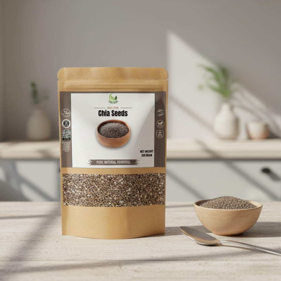Chia Seeds – 100% Natural Superfood for Energy, Digestion & Weight Management | 100g Pack