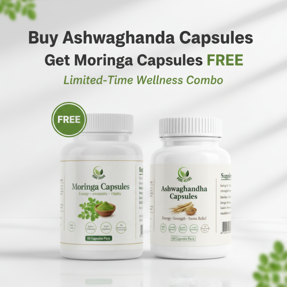 Ashwagandha 60 Caps + Free Moringa 60 Caps – Wellness Booster Combo