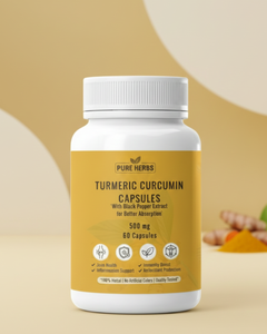 Turmeric Curcumin Capsules 500 mg With Black Pepper Extract for Better Absorption 60 Capsules | 100% Herbal Supplement
