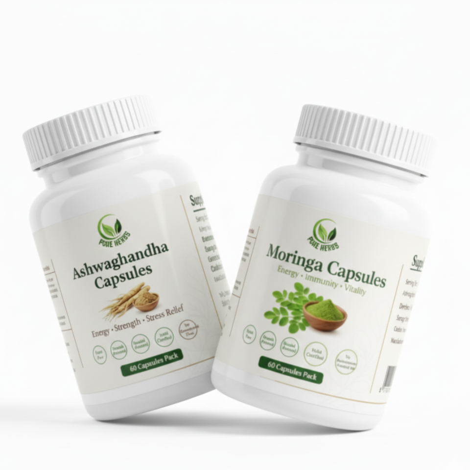 Ashwagandha 60 Caps + Free Moringa 60 Caps – Wellness Booster Combo