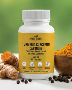 Turmeric Curcumin Capsules 500 mg With Black Pepper Extract for Better Absorption 60 Capsules | 100% Herbal Supplement