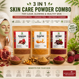 Pure Herbs Glow Combo – Beetroot, Orange Peel & Pomegranate Peel Powder (3 x 100g) | 100% Natural Face Pack Trio