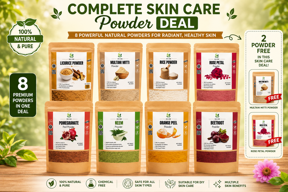 Natural Skin Care Powder Deal – 6 Premium Powders + 2 FREE