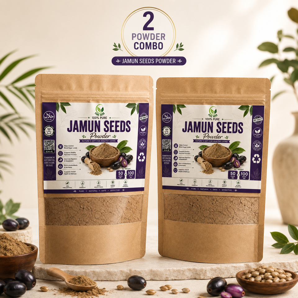Pure Herbs Jamun Seeds Powder Combo Pack – 2 x 100g | 100% Natural, Buy 2 & Save