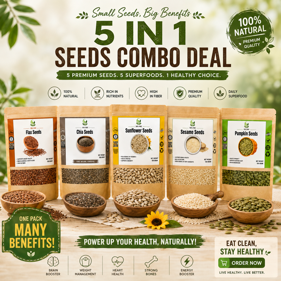 5 in 1 Seeds Combo — Nature's Complete Wellness Pack