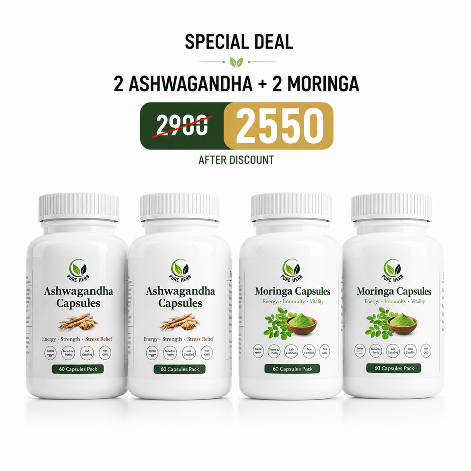 Ashwagandha + Moringa Capsules Combo – Buy 2 Deals & Save Big