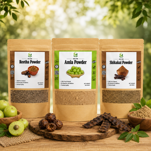 3-in-1 Herbal Hair Care Combo – Amla, Reetha & Shikakai Powder
