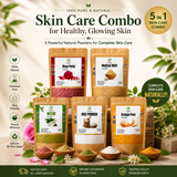 5 in 1 Herbal Face Care Combo – Orange Peel, Rice, Multani Mitti, Neem & Rose Powder | 100% Natural Skin Glow Pack