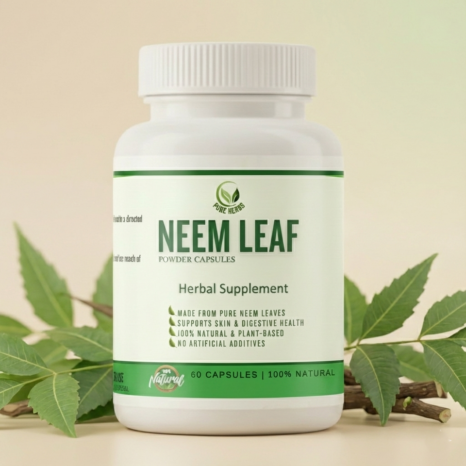 Neem Capsules – 100% Natural Neem Extract (60 Capsules Jar)