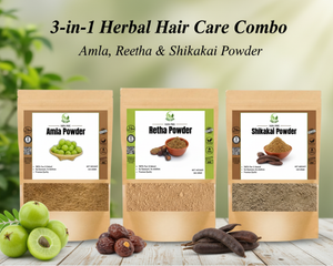 3-in-1 Herbal Hair Care Combo – Amla, Reetha & Shikakai Powder