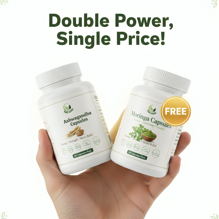 Ashwagandha 60 Caps + Free Moringa 60 Caps – Wellness Booster Combo