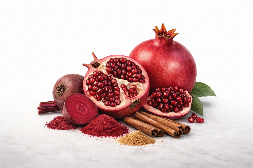 Super Blend Powder – Beetroot, Pomegranate Peel & Cinnamon | Energy, Blood Health & Glow Support