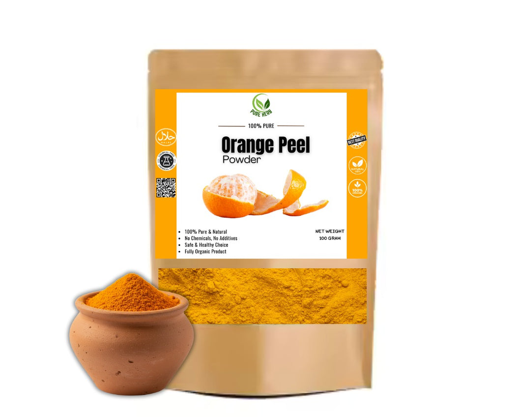 Pure Herbs Orange Peel Powder – 100% Natural Vitamin C Glow & Skin Brightening Powder (100g)