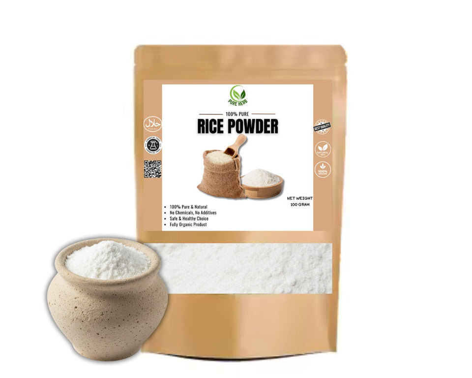 Pure Herbs Rice Powder 100g | Natural Rice Flour for Face & Skin Whitening | Organic Rice Powder for Glowing Skin & Face Pack